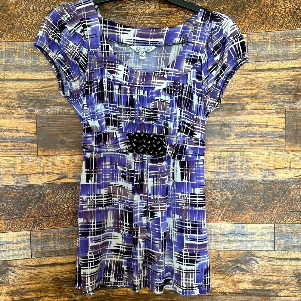 Speechless | Tie Back Short Sleeve Dressy Top (size M)